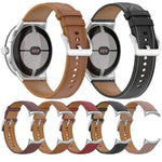 Top Layer Leather Embossed Sewing Watch Band, For Google Pixel Watch 4 / 3 / 2 / 1 41mm