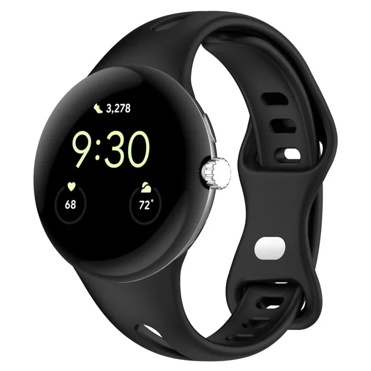 Schmale Silikon-Uhrenarmbänder mit Schmetterlingsverschluss für Google Pixel Watch 4 / 3 / 2 / 1 (41 mm)