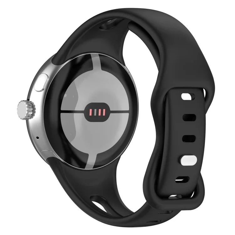 Schmale Silikon-Uhrenarmbänder mit Schmetterlingsverschluss für Google Pixel Watch 4 / 3 / 2 / 1 (41 mm)