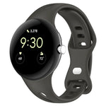 Schmale Silikon-Uhrenarmbänder mit Schmetterlingsverschluss für Google Pixel Watch 4 / 3 / 2 / 1 (41 mm)