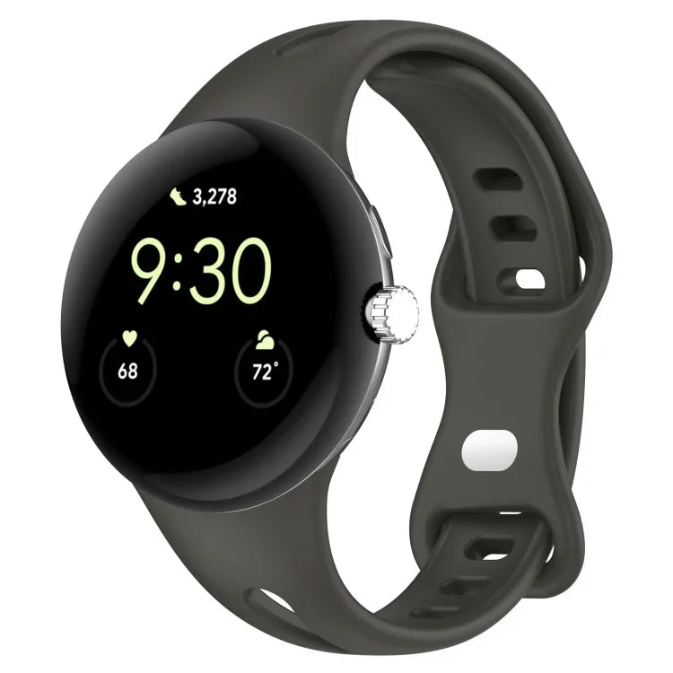 Schmale Silikon-Uhrenarmbänder mit Schmetterlingsverschluss für Google Pixel Watch 4 / 3 / 2 / 1 (41 mm)