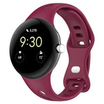 Schmale Silikon-Uhrenarmbänder mit Schmetterlingsverschluss für Google Pixel Watch 4 / 3 / 2 / 1 (41 mm)