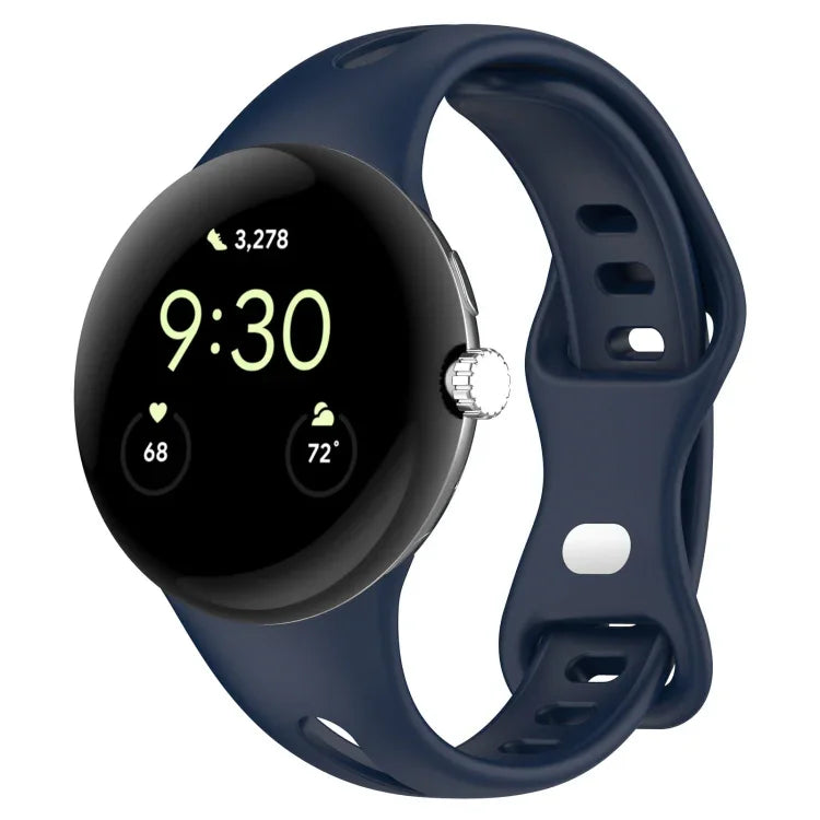 Schmale Silikon-Uhrenarmbänder mit Schmetterlingsverschluss für Google Pixel Watch 4 / 3 / 2 / 1 (41 mm)