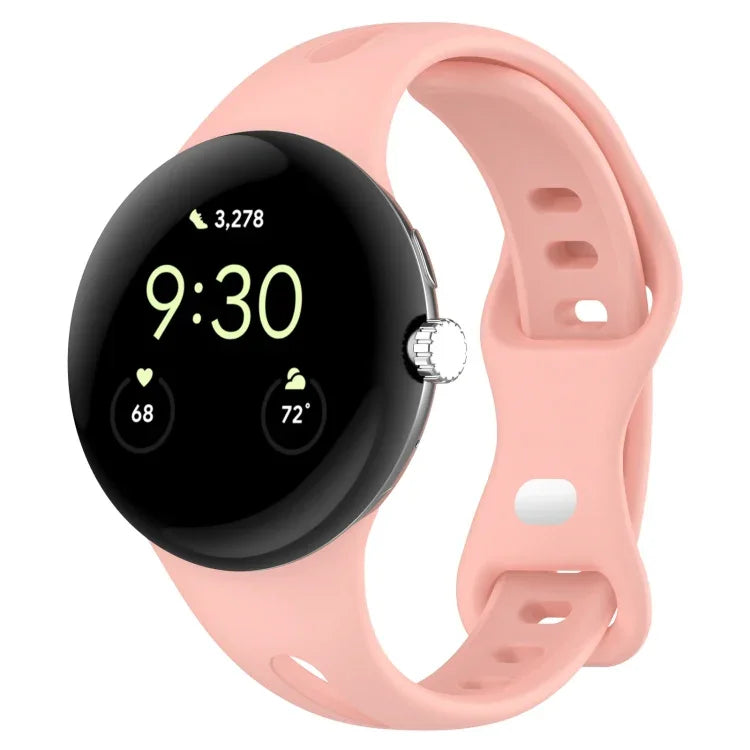 Schmale Silikon-Uhrenarmbänder mit Schmetterlingsverschluss für Google Pixel Watch 4 / 3 / 2 / 1 (41 mm)