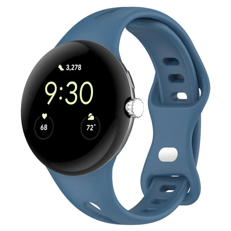 Schmale Silikon-Uhrenarmbänder mit Schmetterlingsverschluss für Google Pixel Watch 4 / 3 / 2 / 1 (41 mm)