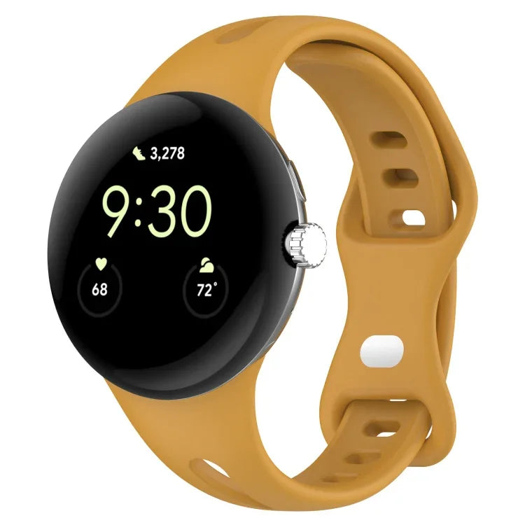 Schmale Silikon-Uhrenarmbänder mit Schmetterlingsverschluss für Google Pixel Watch 4 / 3 / 2 / 1 (41 mm)