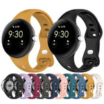 Schmale Silikon-Uhrenarmbänder mit Schmetterlingsverschluss für Google Pixel Watch 4 / 3 / 2 / 1 (41 mm)