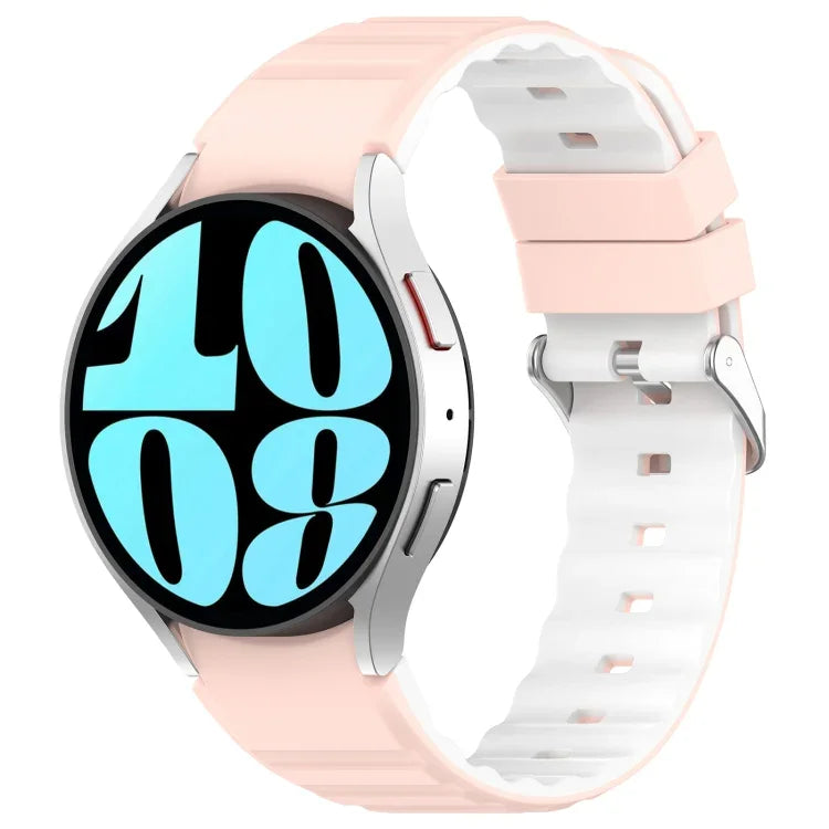 Zweifarbiges horizontales Silikon-Uhrenarmband, für Samsung Galaxy Watch 4, Samsung Galaxy Watch 4 Classic (46 mm) und Samsung Galaxy Watch 3 (41 mm)