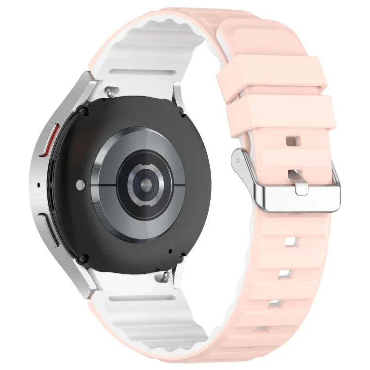 Two Color Horizontal Silicone Watch Band, For Samsung Galaxy Watch 4, For Samsung Galaxy Watch 4 Classic 46mm, For Samsung Galaxy Watch 3 41mm