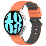 Two Color Horizontal Silicone Watch Band, For Samsung Galaxy Watch 4, For Samsung Galaxy Watch 4 Classic 46mm, For Samsung Galaxy Watch 3 41mm