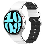 Two Color Horizontal Silicone Watch Band, For Samsung Galaxy Watch 4, For Samsung Galaxy Watch 4 Classic 46mm, For Samsung Galaxy Watch 3 41mm