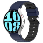 Two Color Horizontal Silicone Watch Band, For Samsung Galaxy Watch 4, For Samsung Galaxy Watch 4 Classic 46mm, For Samsung Galaxy Watch 3 41mm