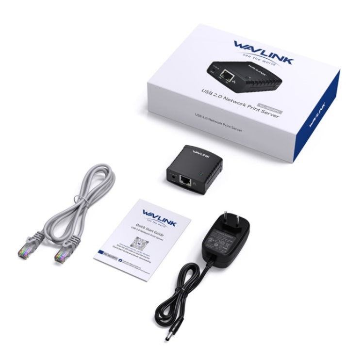 WAVLINK NU72P11 100Mbps Netzwerk-Druckserver USB 2.0 Netzwerkdrucker Netzteil, US-Stecker, UK-Stecker, EU-Stecker, AU-Stecker