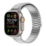 Magnetisches Uhrenarmband aus Bambus-Edelstahlmetall, für Apple Watch SE 2023 44mm, für Apple Watch SE 2023 40mm, für Apple Watch Ultra 2 49mm, für Apple Watch Series 9 45mm, für Apple Watch Series 9 41mm, für Apple Watch Ultra 49mm