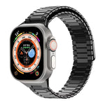 Magnetisches Uhrenarmband aus Bambus-Edelstahlmetall, für Apple Watch SE 2023 44mm, für Apple Watch SE 2023 40mm, für Apple Watch Ultra 2 49mm, für Apple Watch Series 9 45mm, für Apple Watch Series 9 41mm, für Apple Watch Ultra 49mm