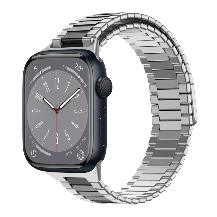 Armband aus Bambus und magnetischem Edelstahl, für Apple Watch Series 8 41mm, für Apple Watch Series 8 45mm, für Apple Watch SE 2022 40mm, für Apple Watch SE 2022 44mm, für Apple Watch Series 7 41mm, für Apple Watch Series 7 45mm