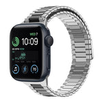Armband aus Bambus und magnetischem Edelstahl, für Apple Watch Series 8 41mm, für Apple Watch Series 8 45mm, für Apple Watch SE 2022 40mm, für Apple Watch SE 2022 44mm, für Apple Watch Series 7 41mm, für Apple Watch Series 7 45mm