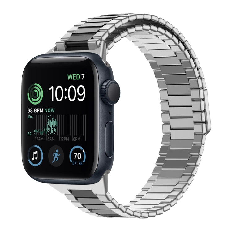 Armband aus Bambus und magnetischem Edelstahl, für Apple Watch Series 8 41mm, für Apple Watch Series 8 45mm, für Apple Watch SE 2022 40mm, für Apple Watch SE 2022 44mm, für Apple Watch Series 7 41mm, für Apple Watch Series 7 45mm