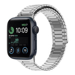 Armband aus Bambus und magnetischem Edelstahl, für Apple Watch Series 8 41mm, für Apple Watch Series 8 45mm, für Apple Watch SE 2022 40mm, für Apple Watch SE 2022 44mm, für Apple Watch Series 7 41mm, für Apple Watch Series 7 45mm