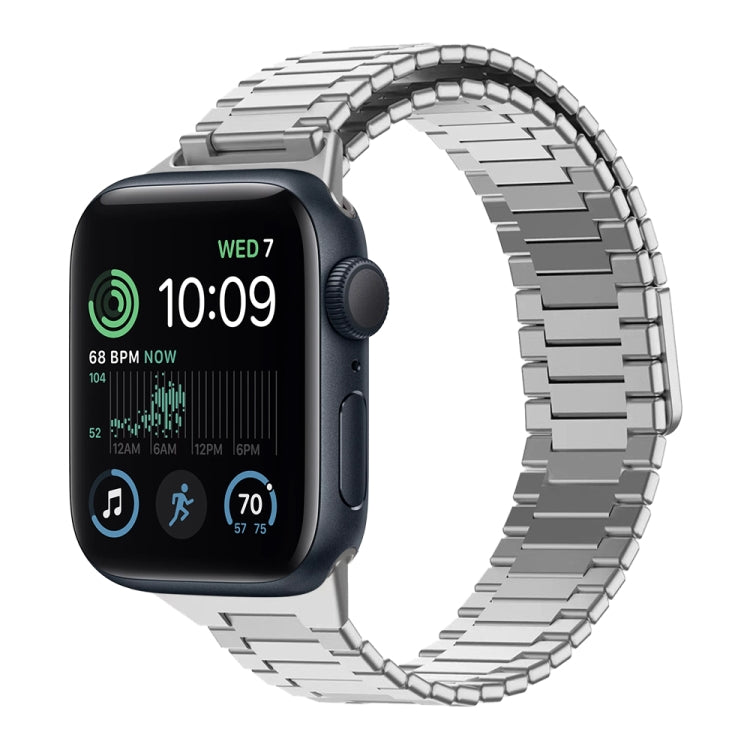 Armband aus Bambus und magnetischem Edelstahl, für Apple Watch Series 8 41mm, für Apple Watch Series 8 45mm, für Apple Watch SE 2022 40mm, für Apple Watch SE 2022 44mm, für Apple Watch Series 7 41mm, für Apple Watch Series 7 45mm