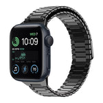 Armband aus Bambus und magnetischem Edelstahl, für Apple Watch Series 8 41mm, für Apple Watch Series 8 45mm, für Apple Watch SE 2022 40mm, für Apple Watch SE 2022 44mm, für Apple Watch Series 7 41mm, für Apple Watch Series 7 45mm