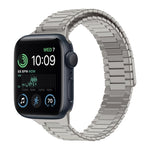 Armband aus Bambus und magnetischem Edelstahl, für Apple Watch Series 8 41mm, für Apple Watch Series 8 45mm, für Apple Watch SE 2022 40mm, für Apple Watch SE 2022 44mm, für Apple Watch Series 7 41mm, für Apple Watch Series 7 45mm