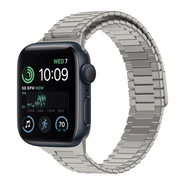 Armband aus Bambus und magnetischem Edelstahl, für Apple Watch Series 8 41mm, für Apple Watch Series 8 45mm, für Apple Watch SE 2022 40mm, für Apple Watch SE 2022 44mm, für Apple Watch Series 7 41mm, für Apple Watch Series 7 45mm