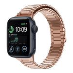 Armband aus Bambus und magnetischem Edelstahl, für Apple Watch Series 8 41mm, für Apple Watch Series 8 45mm, für Apple Watch SE 2022 40mm, für Apple Watch SE 2022 44mm, für Apple Watch Series 7 41mm, für Apple Watch Series 7 45mm