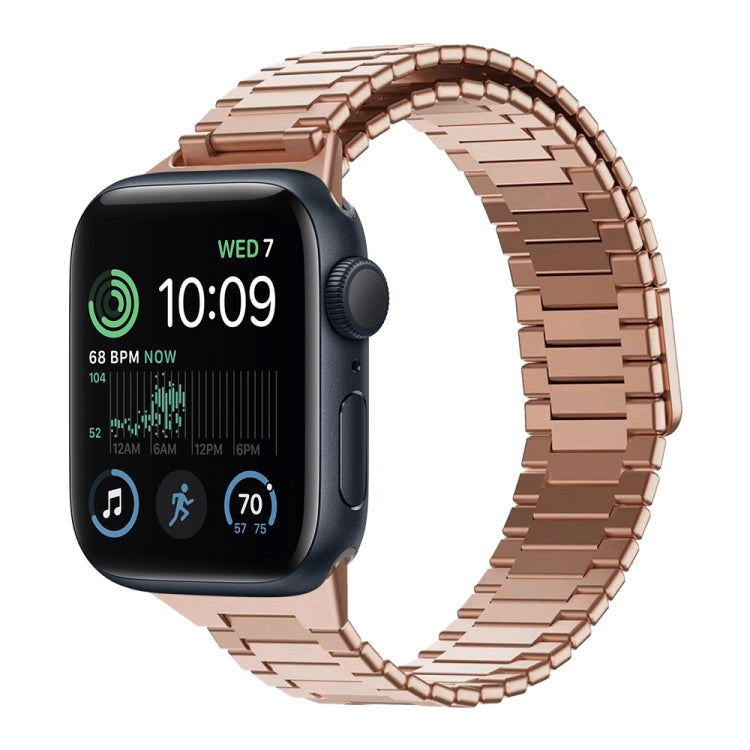 Armband aus Bambus und magnetischem Edelstahl, für Apple Watch Series 8 41mm, für Apple Watch Series 8 45mm, für Apple Watch SE 2022 40mm, für Apple Watch SE 2022 44mm, für Apple Watch Series 7 41mm, für Apple Watch Series 7 45mm