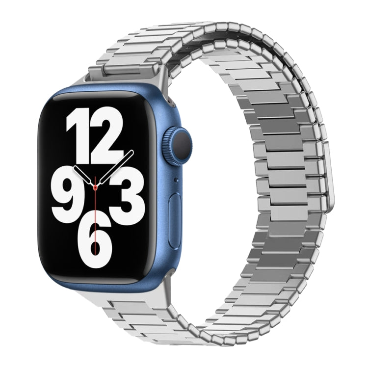 Armband aus Bambus und magnetischem Edelstahl, für Apple Watch Series 8 41mm, für Apple Watch Series 8 45mm, für Apple Watch SE 2022 40mm, für Apple Watch SE 2022 44mm, für Apple Watch Series 7 41mm, für Apple Watch Series 7 45mm