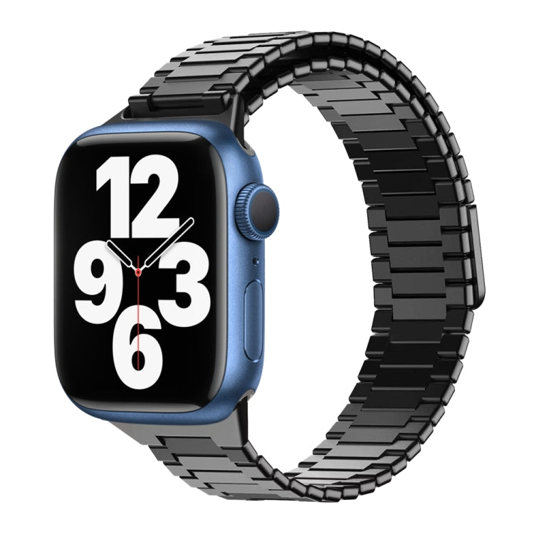 Armband aus Bambus und magnetischem Edelstahl, für Apple Watch Series 8 41mm, für Apple Watch Series 8 45mm, für Apple Watch SE 2022 40mm, für Apple Watch SE 2022 44mm, für Apple Watch Series 7 41mm, für Apple Watch Series 7 45mm