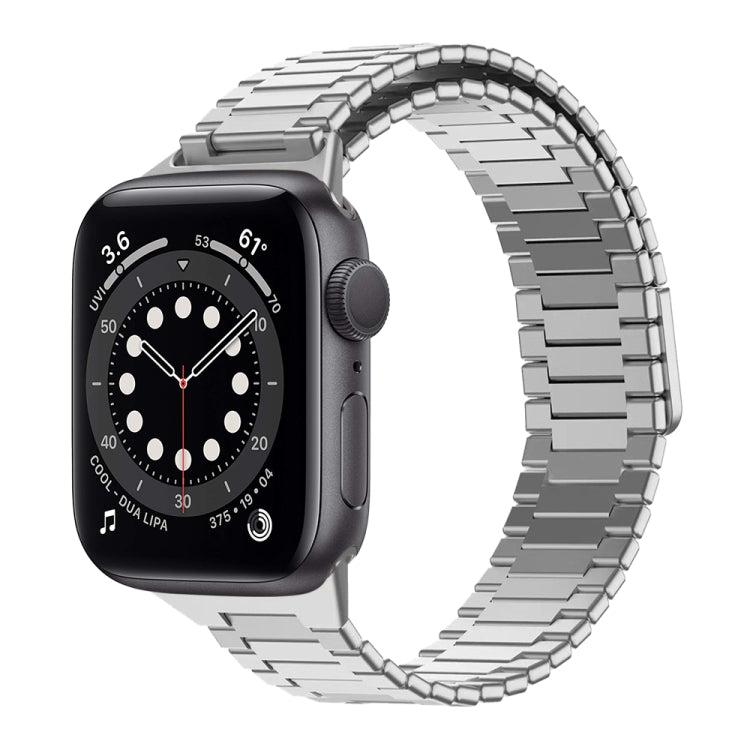 Magnetisches Uhrenarmband aus Bambus-Edelstahlmetall, für Apple Watch Series 6 40 mm, für Apple Watch Series 6 44 mm, für Apple Watch Series 5 44 mm, für Apple Watch Series 5 40 mm, für Apple Watch Series 4 44 mm, für Apple Watch Series 4 40 mm