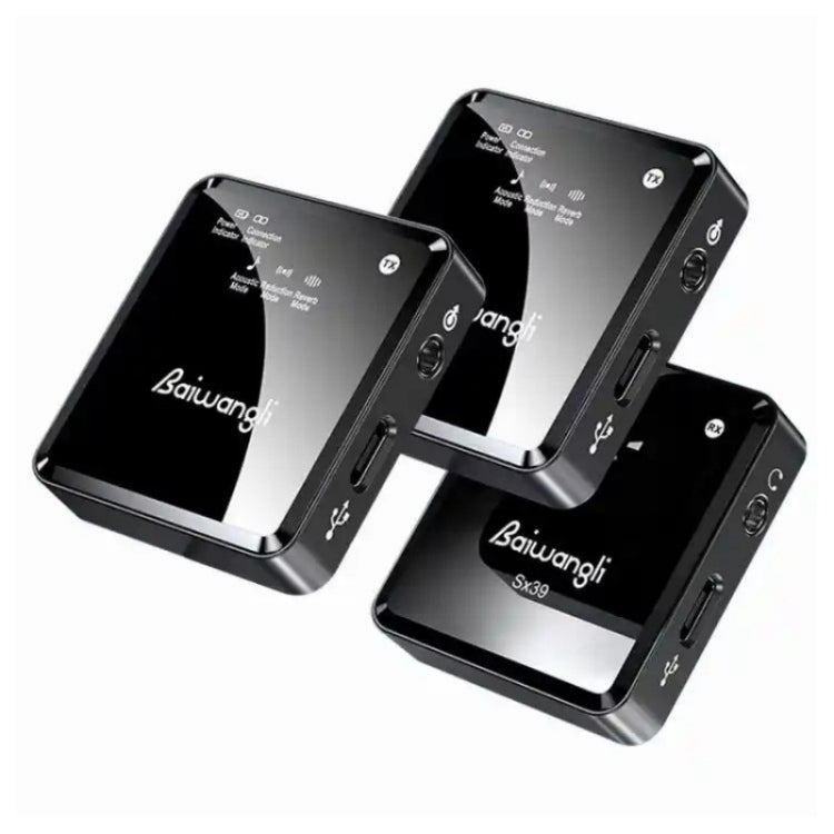 SX39 Für iPhone Lavalier Drahtloses Rauschunterdrückungs-Mikrofon mit Dual-Sender + Empfänger, Für iPhone