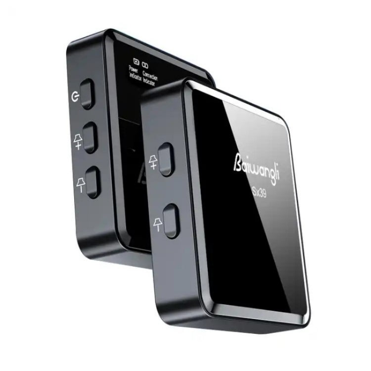 SX39 Für iPhone Lavalier Drahtloses Rauschunterdrückungs-Mikrofon mit Dual-Sender + Empfänger, Für iPhone