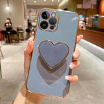 Handyhülle aus TPU mit galvanisiertem Liebesherzhalter, für iPhone 14 Pro Max, für iPhone SE 2022 / 2020 / 7 / 8, für iPhone 13 Pro Max, für iPhone 13 Pro, für iPhone 13, für iPhone 13 mini, für iPhone 12, für iPhone 12 Pro Max