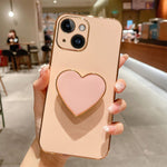 Handyhülle aus TPU mit galvanisiertem Liebesherzhalter, für iPhone 14 Pro Max, für iPhone SE 2022 / 2020 / 7 / 8, für iPhone 13 Pro Max, für iPhone 13 Pro, für iPhone 13, für iPhone 13 mini, für iPhone 12, für iPhone 12 Pro Max
