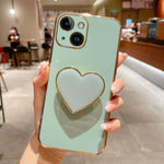 Handyhülle aus TPU mit galvanisiertem Liebesherzhalter, für iPhone 14 Pro Max, für iPhone SE 2022 / 2020 / 7 / 8, für iPhone 13 Pro Max, für iPhone 13 Pro, für iPhone 13, für iPhone 13 mini, für iPhone 12, für iPhone 12 Pro Max