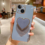 Handyhülle aus TPU mit galvanisiertem Liebesherzhalter, für iPhone 14 Pro Max, für iPhone SE 2022 / 2020 / 7 / 8, für iPhone 13 Pro Max, für iPhone 13 Pro, für iPhone 13, für iPhone 13 mini, für iPhone 12, für iPhone 12 Pro Max