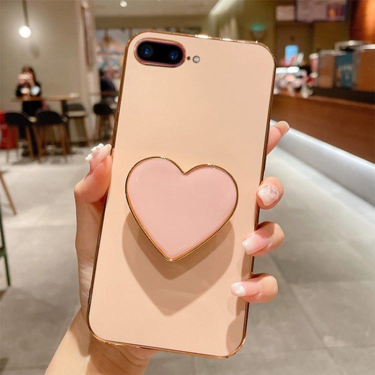 Galvanisierte Herz-Halterung TPU Handyhülle, für iPhone 7 Plus / 8 Plus
