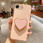 Handyhülle aus TPU mit galvanisiertem Liebesherzhalter, für iPhone 14 Pro Max, für iPhone SE 2022 / 2020 / 7 / 8, für iPhone 13 Pro Max, für iPhone 13 Pro, für iPhone 13, für iPhone 13 mini, für iPhone 12, für iPhone 12 Pro Max