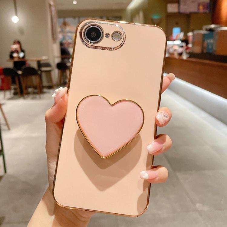Galvanisierte Liebesherz-Halterung TPU Handyhülle, Für iPhone 17e / 16e, Für iPhone 17 Pro Max, Für iPhone 17 Pro, Für iPhone 17, Für iPhone Air, Für iPhone 16 Pro Max, Für iPhone 16 Pro, Für iPhone 16 Plus