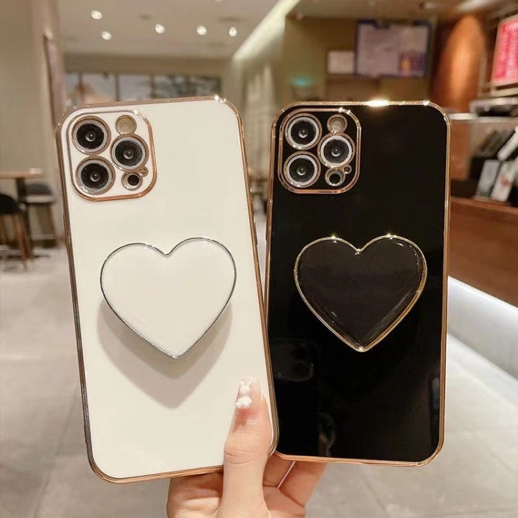 Handyhülle aus TPU mit galvanisiertem Liebesherzhalter, für iPhone 14 Pro Max, für iPhone SE 2022 / 2020 / 7 / 8, für iPhone 13 Pro Max, für iPhone 13 Pro, für iPhone 13, für iPhone 13 mini, für iPhone 12, für iPhone 12 Pro Max