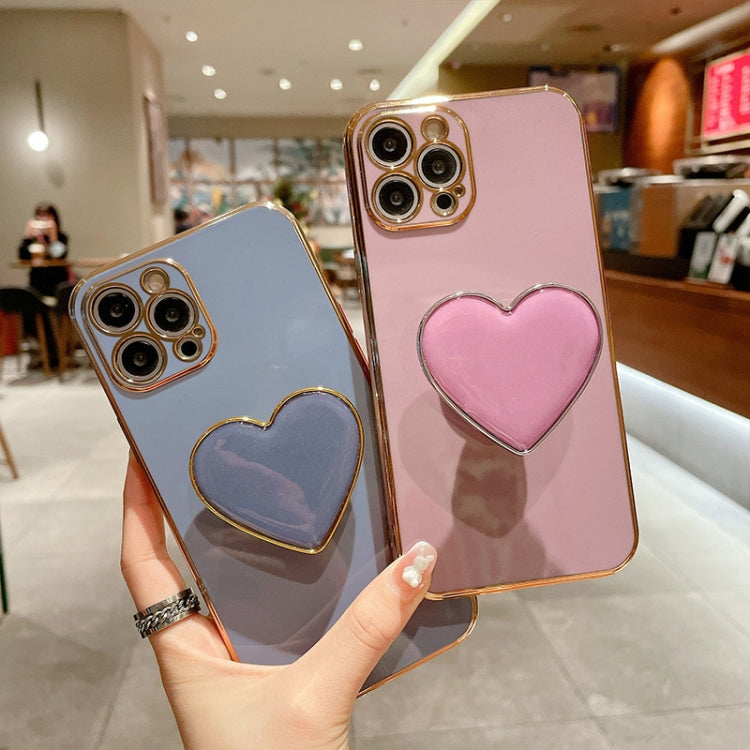Handyhülle aus TPU mit galvanisiertem Liebesherzhalter, für iPhone 14 Pro Max, für iPhone SE 2022 / 2020 / 7 / 8, für iPhone 13 Pro Max, für iPhone 13 Pro, für iPhone 13, für iPhone 13 mini, für iPhone 12, für iPhone 12 Pro Max