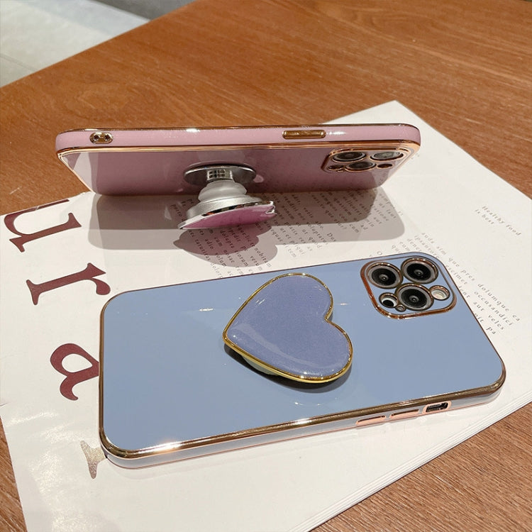 Galvanisierte Liebesherz-Halterung TPU Handyhülle, Für iPhone 17e / 16e, Für iPhone 17 Pro Max, Für iPhone 17 Pro, Für iPhone 17, Für iPhone Air, Für iPhone 16 Pro Max, Für iPhone 16 Pro, Für iPhone 16 Plus