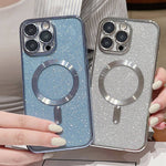Glitter Electroplating MagSafe TPU Phone Case, For iPhone 16 Pro, For iPhone 16 Plus, For iPhone 16, For iPhone 15 Pro Max, For iPhone 15 Pro, For iPhone 15 Plus