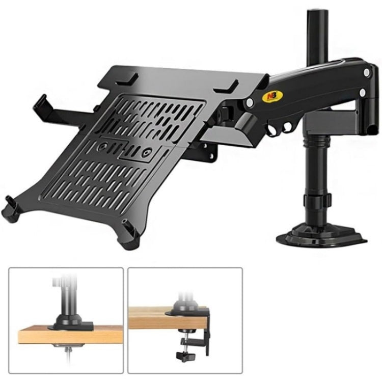 NB H100-FP Für 10-17 Zoll Gasfedermechanismus Vollbeweglicher Arm VESA Platte Desktop Laptophalterung, NB H100-FP