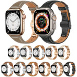 Plain Leather Butterfly Buckle Watch Band, For Apple Watch Series 6 40mm, For Apple Watch Series 6 44mm, For Apple Watch Series 5 44mm, For Apple Watch Series 5 40mm