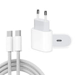 PD35W USB-C / Type-C Port Ladegerät mit 1m Typ-C zu Typ-C Datenkabel, EU Stecker, EU Stecker + Typ-C Kabel