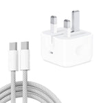 PD35W USB-C / Type-C Port Ladegerät mit 1m Typ-C auf Typ-C Datenkabel, UK Stecker, UK Stecker + Typ-C Kabel
