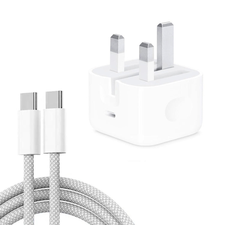 PD35W USB-C / Type-C Port Ladegerät mit 1m Typ-C auf Typ-C Datenkabel, UK Stecker, UK Stecker + Typ-C Kabel